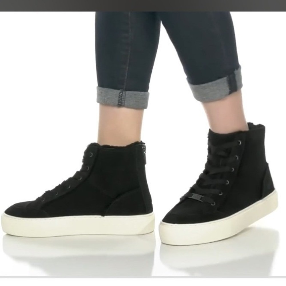 UGG Nuray Platform Sneaker Booties 9 Womens Black Suede High Top